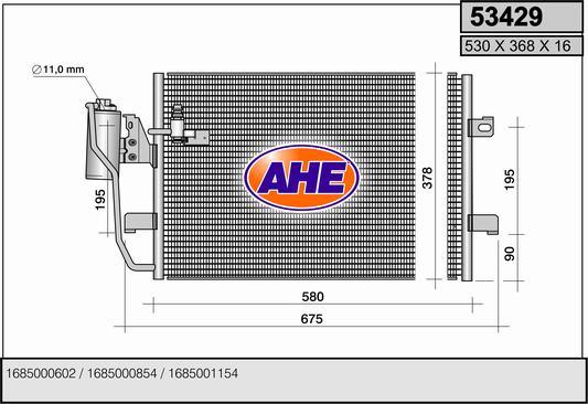 AHE 53429 - Condensatore, Climatizzatore www.autoricambit.com