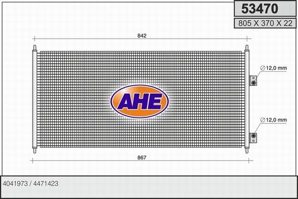 AHE 53470 - Condensatore, Climatizzatore www.autoricambit.com