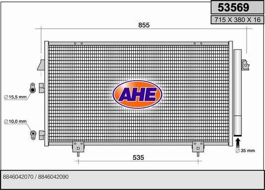 AHE 53569 - Condensatore, Climatizzatore www.autoricambit.com