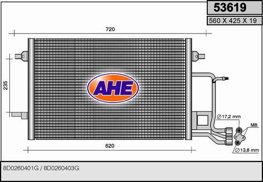 AHE 53619 - Condensatore, Climatizzatore www.autoricambit.com