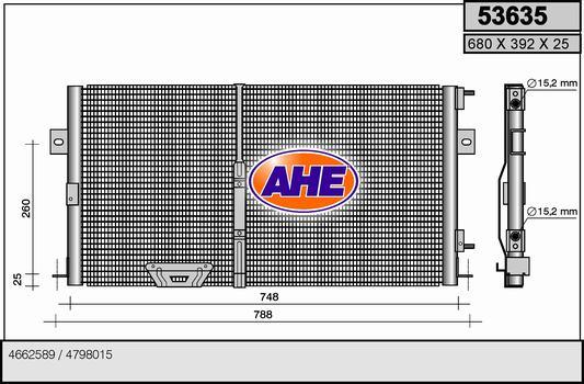 AHE 53635 - Condensatore, Climatizzatore www.autoricambit.com