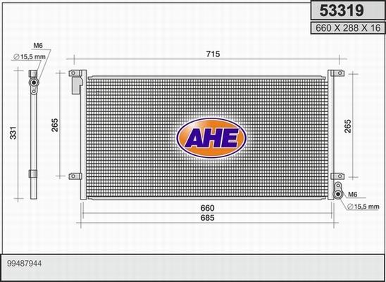 AHE 53319 - Condensatore, Climatizzatore www.autoricambit.com