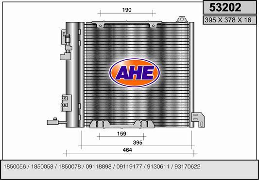 AHE 53202 - Condensatore, Climatizzatore www.autoricambit.com