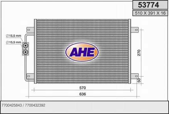 AHE 53774 - Condensatore, Climatizzatore www.autoricambit.com