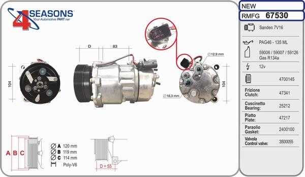 AHE 67530 - Compressore, Climatizzatore www.autoricambit.com