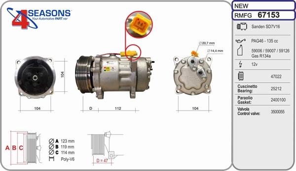 AHE 67153 - Compressore, Climatizzatore www.autoricambit.com