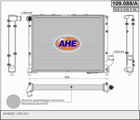 AHE 109.088/A - Radiatore, Raffreddamento motore www.autoricambit.com