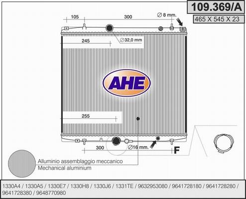 AHE 109.369/A - Radiatore, Raffreddamento motore www.autoricambit.com