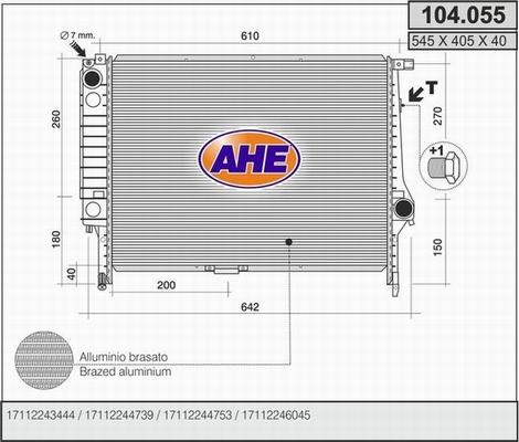 AHE 104.055 - Radiatore, Raffreddamento motore www.autoricambit.com