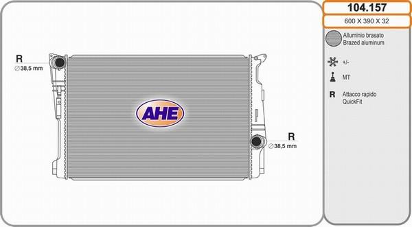 AHE 104.157 - Radiatore, Raffreddamento motore www.autoricambit.com