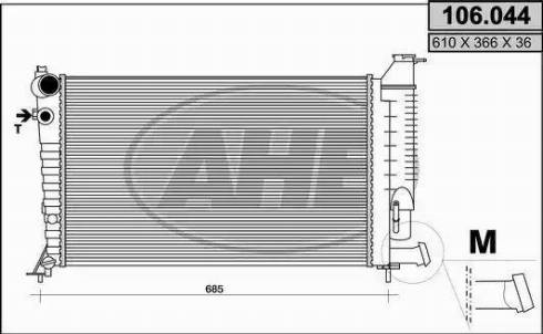 AHE 106.044 - Radiatore, Raffreddamento motore www.autoricambit.com