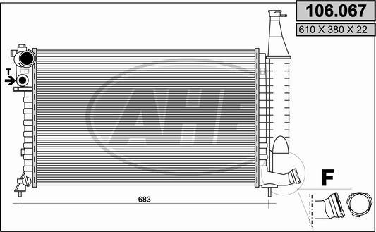 AHE 106.067 - Radiatore, Raffreddamento motore www.autoricambit.com