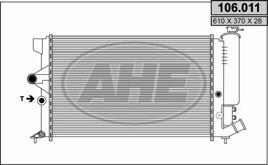 AHE 106.011 - Radiatore, Raffreddamento motore www.autoricambit.com