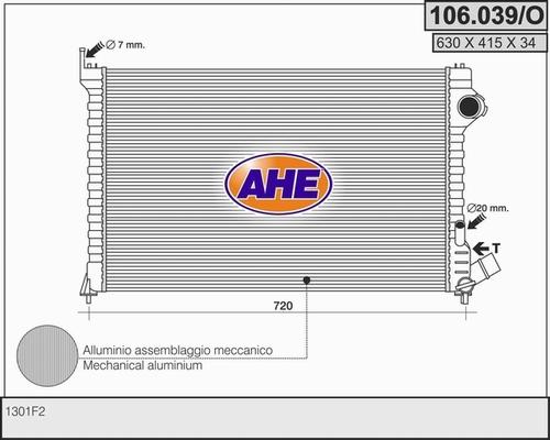 AHE 106.039/O - Radiatore, Raffreddamento motore www.autoricambit.com