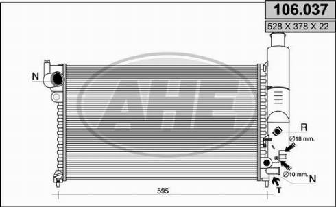 AHE 106.037 - Radiatore, Raffreddamento motore www.autoricambit.com