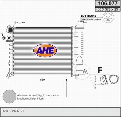 AHE 106.077 - Radiatore, Raffreddamento motore www.autoricambit.com