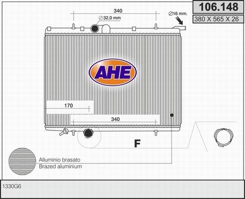 AHE 106.148 - Radiatore, Raffreddamento motore www.autoricambit.com