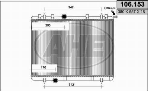 AHE 106.153 - Radiatore, Raffreddamento motore www.autoricambit.com