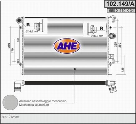 AHE 102.149/A - Radiatore, Raffreddamento motore www.autoricambit.com