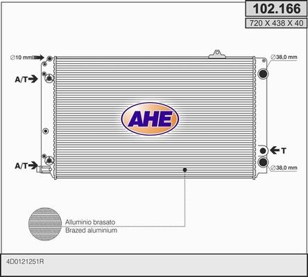 AHE 102.166 - Radiatore, Raffreddamento motore www.autoricambit.com