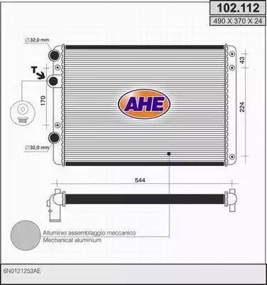 AHE 102.112 - Radiatore, Raffreddamento motore www.autoricambit.com