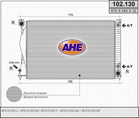 AHE 102.130 - Radiatore, Raffreddamento motore www.autoricambit.com