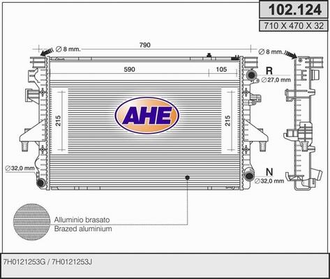 AHE 102.124 - Radiatore, Raffreddamento motore www.autoricambit.com