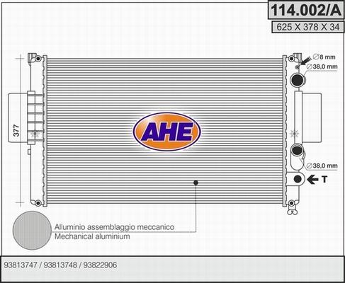 AHE 114.002/A - Radiatore, Raffreddamento motore www.autoricambit.com