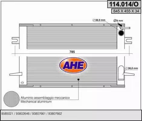 AHE 114.014/O - Radiatore, Raffreddamento motore www.autoricambit.com