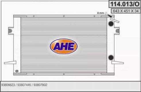 AHE 114.013/O - Radiatore, Raffreddamento motore www.autoricambit.com