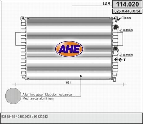 AHE 114.020 - Radiatore, Raffreddamento motore www.autoricambit.com