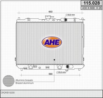 AHE 115.028 - Radiatore, Raffreddamento motore www.autoricambit.com