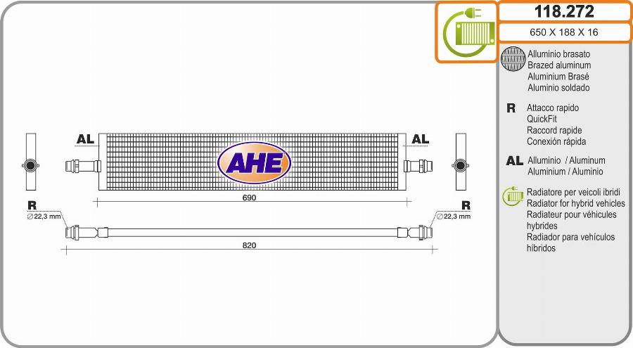 AHE 118.272 - Radiatore, Raffreddamento motore www.autoricambit.com