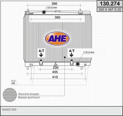 AHE 130.274 - Radiatore, Raffreddamento motore www.autoricambit.com