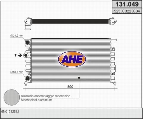 AHE 131.049 - Radiatore, Raffreddamento motore www.autoricambit.com