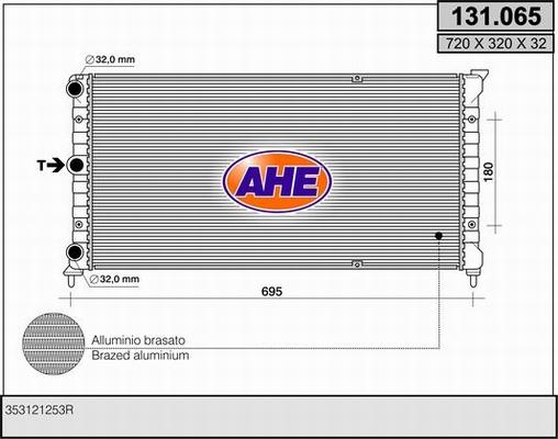 AHE 131.065 - Radiatore, Raffreddamento motore www.autoricambit.com