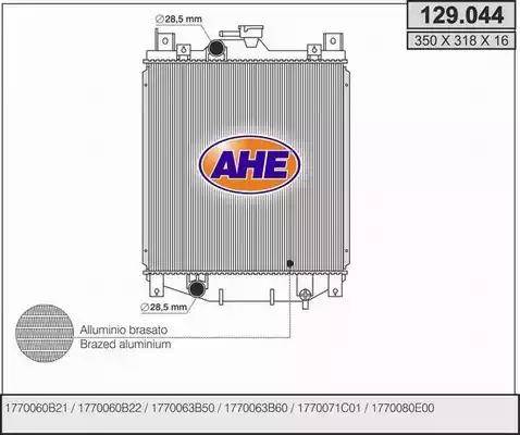 AHE 129.044 - Radiatore, Raffreddamento motore www.autoricambit.com