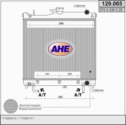 AHE 129.065 - Radiatore, Raffreddamento motore www.autoricambit.com