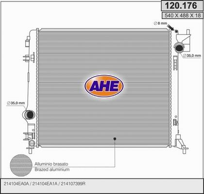 AHE 120.176 - Radiatore, Raffreddamento motore www.autoricambit.com