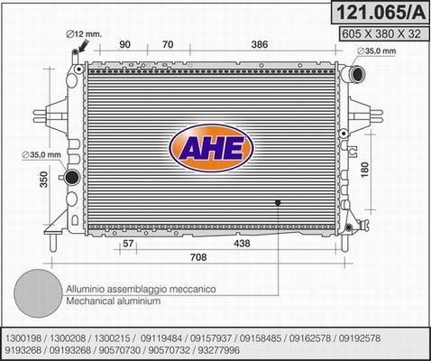 AHE 121.065/A - Radiatore, Raffreddamento motore www.autoricambit.com