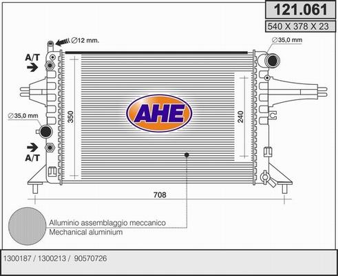 AHE 121.061 - Radiatore, Raffreddamento motore www.autoricambit.com