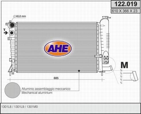 AHE 122.019 - Radiatore, Raffreddamento motore www.autoricambit.com