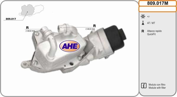 AHE 809.017M - Radiatore olio, Olio motore www.autoricambit.com