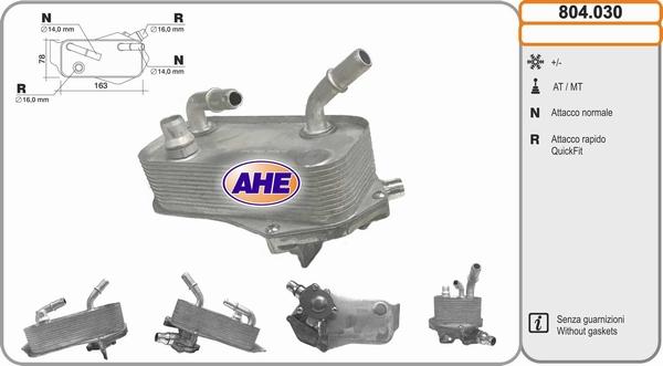 AHE 804.030 - Radiatore olio, Olio motore www.autoricambit.com