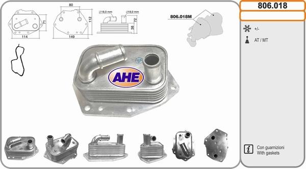 AHE 806.018 - Radiatore olio, Olio motore www.autoricambit.com