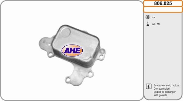 AHE 806.025 - Radiatore olio, Olio motore www.autoricambit.com