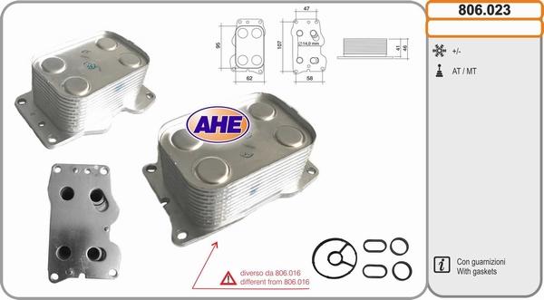 AHE 806.023 - Radiatore olio, Olio motore www.autoricambit.com