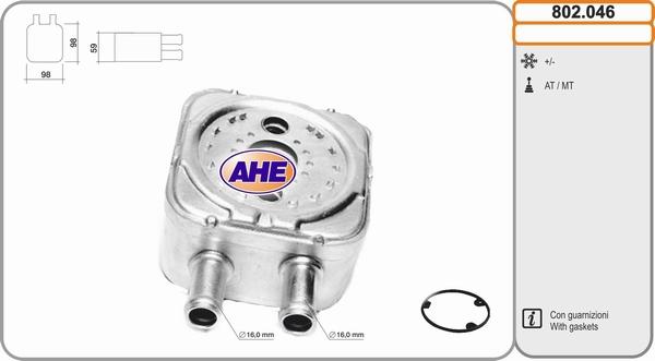 AHE 802.046 - Radiatore olio, Olio motore www.autoricambit.com