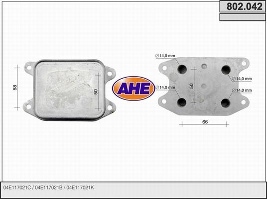 AHE 802.042 - Radiatore olio, Olio motore www.autoricambit.com