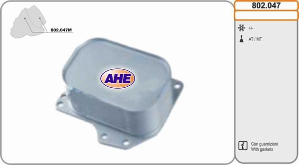 AHE 802.047 - Radiatore olio, Olio motore www.autoricambit.com